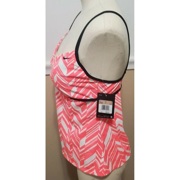 Nike Neon Pink White Black Trim Athletic Tank Top - Picture 2 of 6